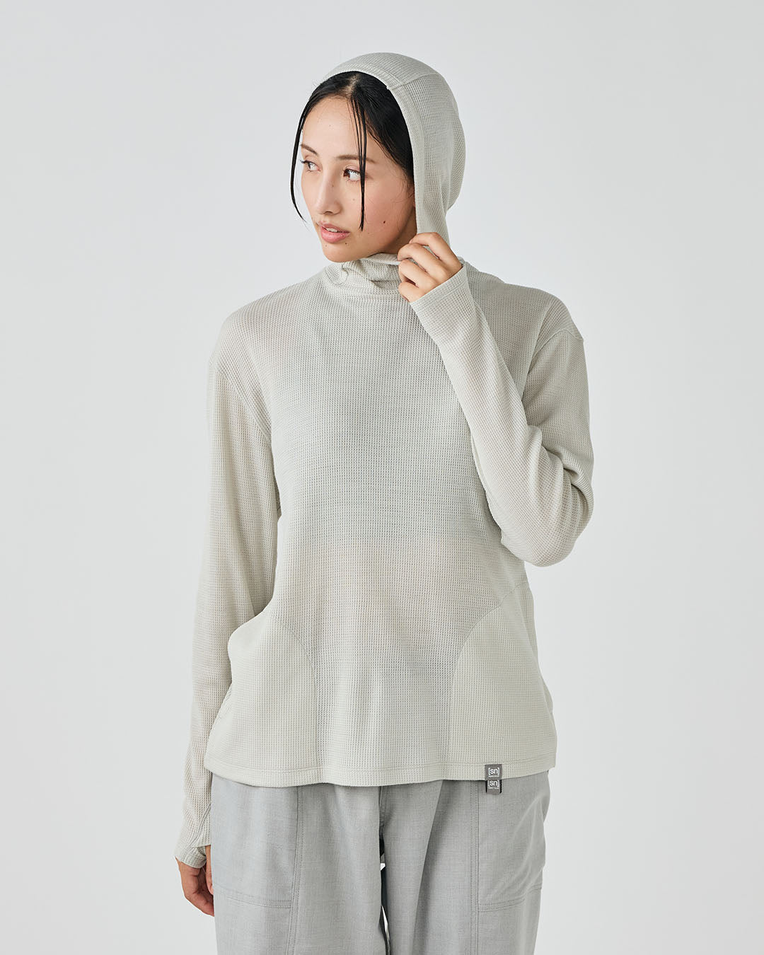 JP 190 ウールワッフル フーディー ロングスリーブ2(ユニセックス