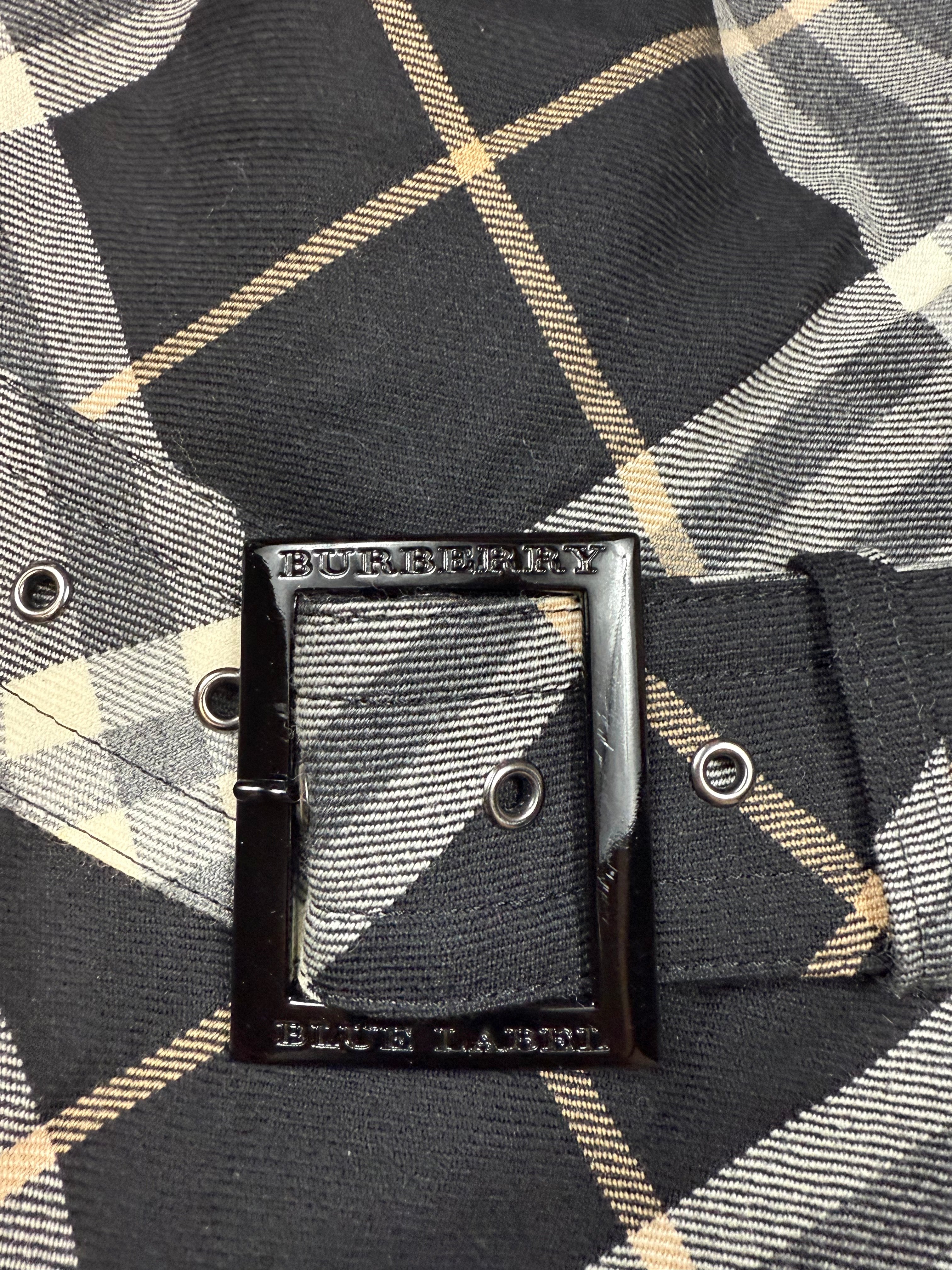 BURBERRY BLUE LABEL チェック柄 ウールワンピース ベルト付き
