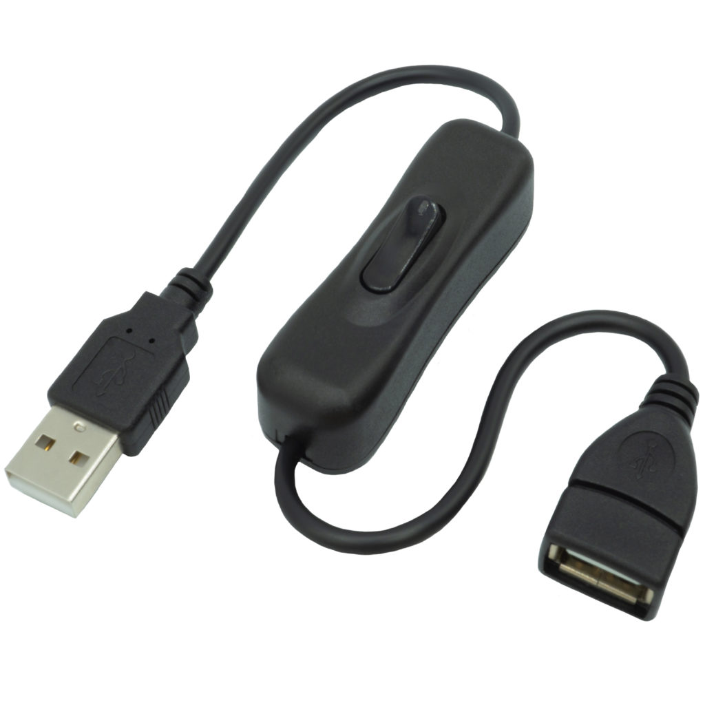 ON／OFFスイッチ付き USB2.0充電/転送 延長ケーブル 全長約34cm SU2