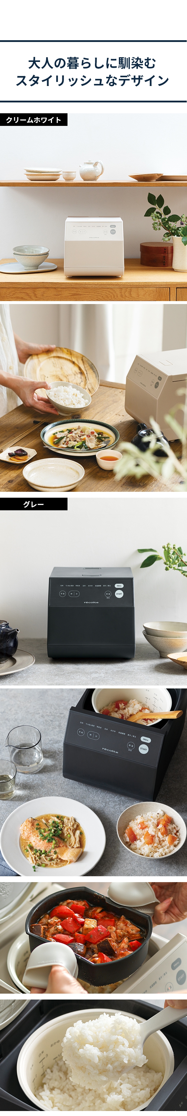 レコルト 【選べる2大特典】 炊飯器 クッキングライスクッカー RCR-2