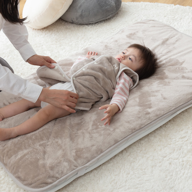 mofua プレミアムマイクロファイバー あったか防水シーツ BABY 敷き