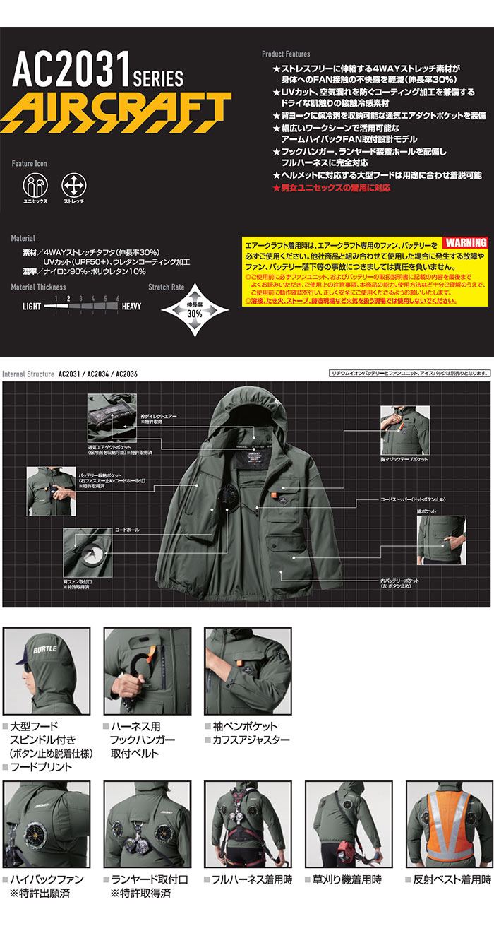 BURTLE|バートル|エアークラフト|AC2031 ACブルゾン|作業服専門店SSS
