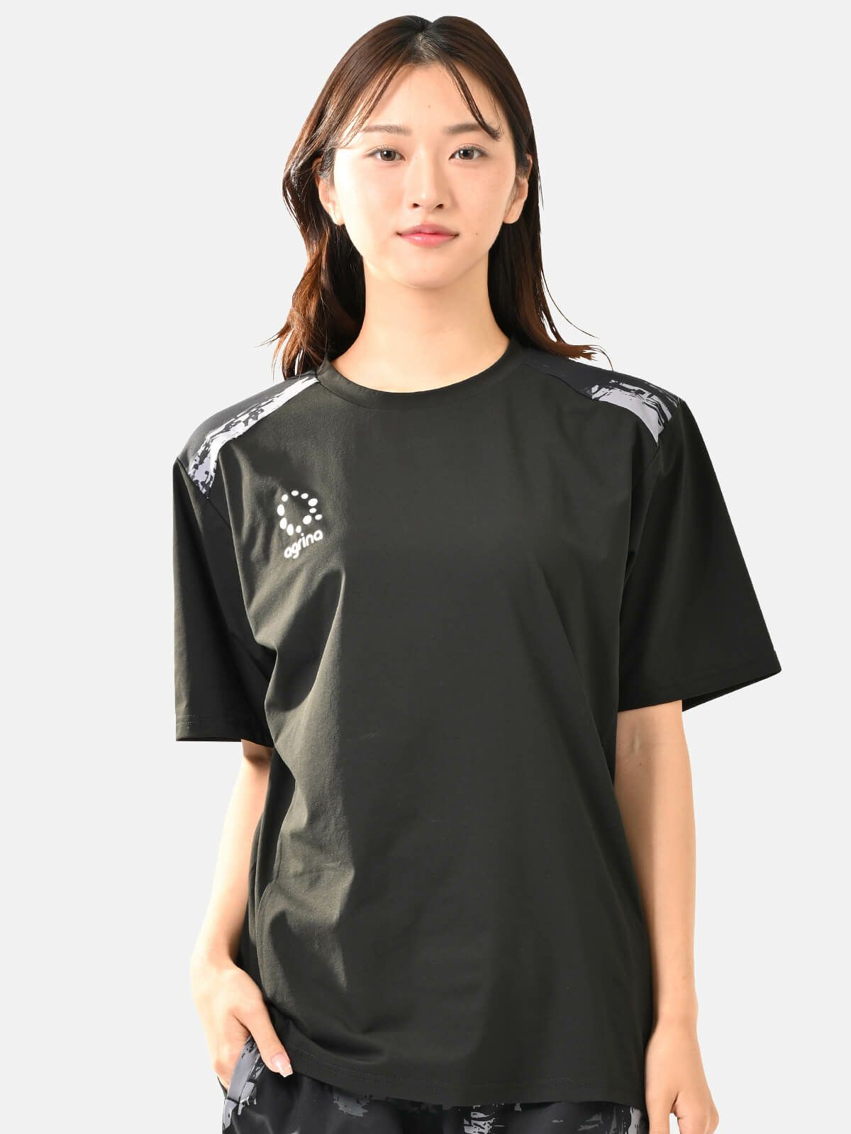 セコアクティブチェックライトトレーニングドライTシャツ ag-0857 Black