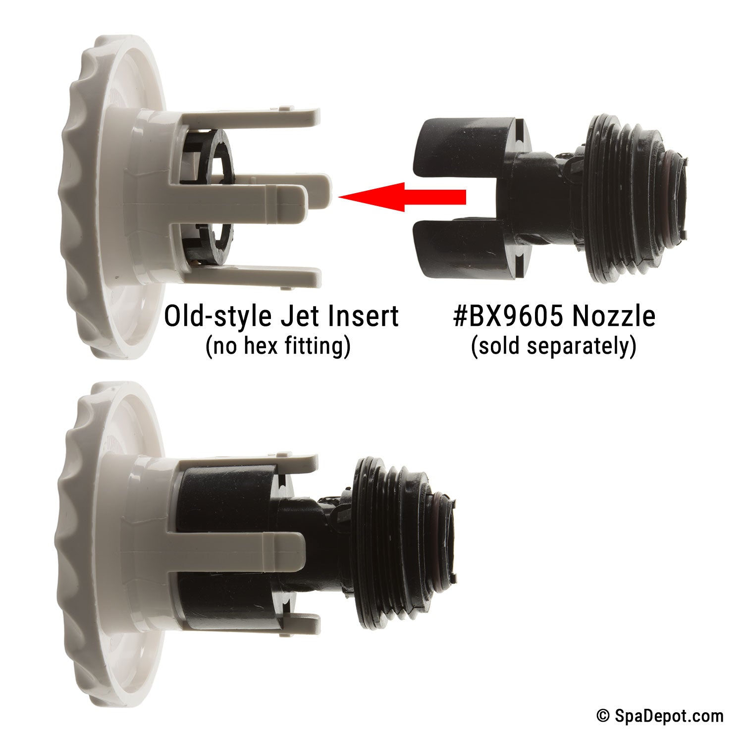 Waterway Adjustable Mini Snap-in Jet Body - White – SpaDepot.com