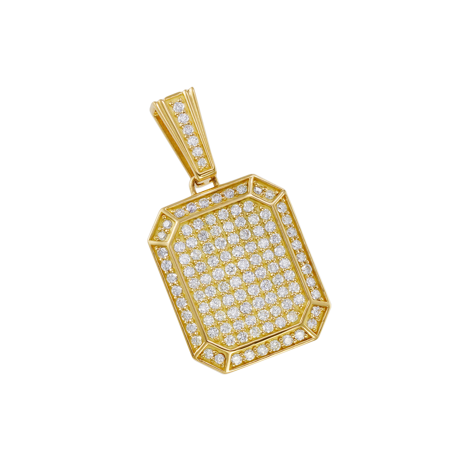 K18 18金 ゴールド パヴェ ダイヤモンド スクエア ペンダント トップ