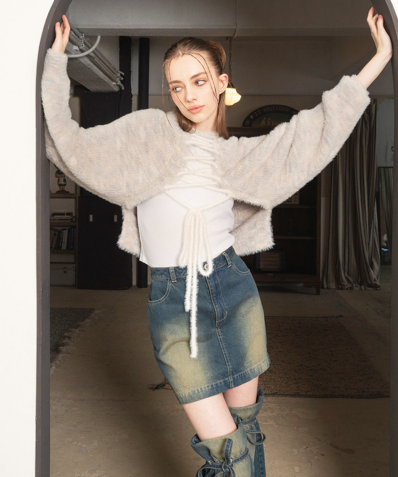 2WAYレースアップニットボレロ｜SPIRALGIRL スパイラルガール 商品詳細