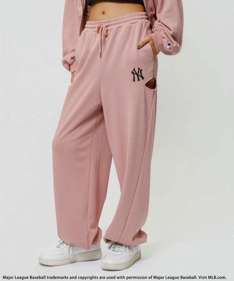 2点セット ニードルス ダメージスウェットトレーナー パンツ ピンク