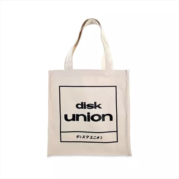 diskunion レコード トート 四角ロゴ (ブラック×レッド)/TOTE BAG