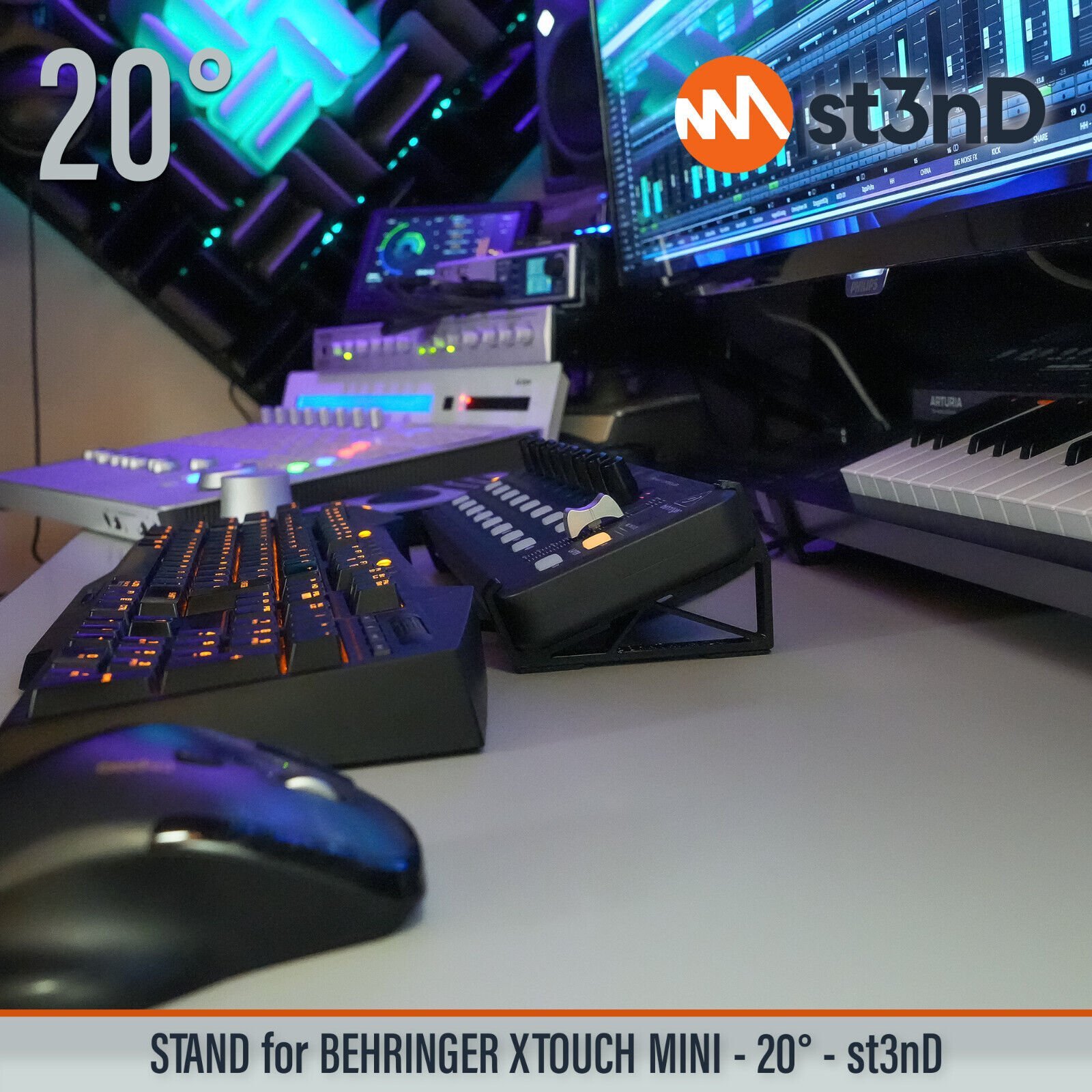 STAND for BEHRINGER X-TOUCH MINI - 20° - Synth Stand + Dust Cover