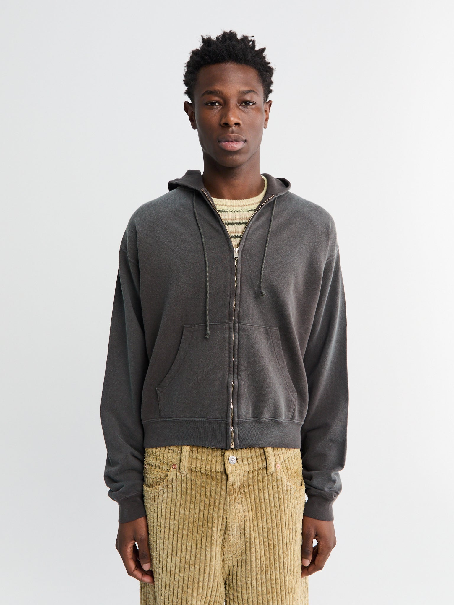 Auralee - Product Dyed Pima Light Sweat Zip Parka in Ink Black – Stoy