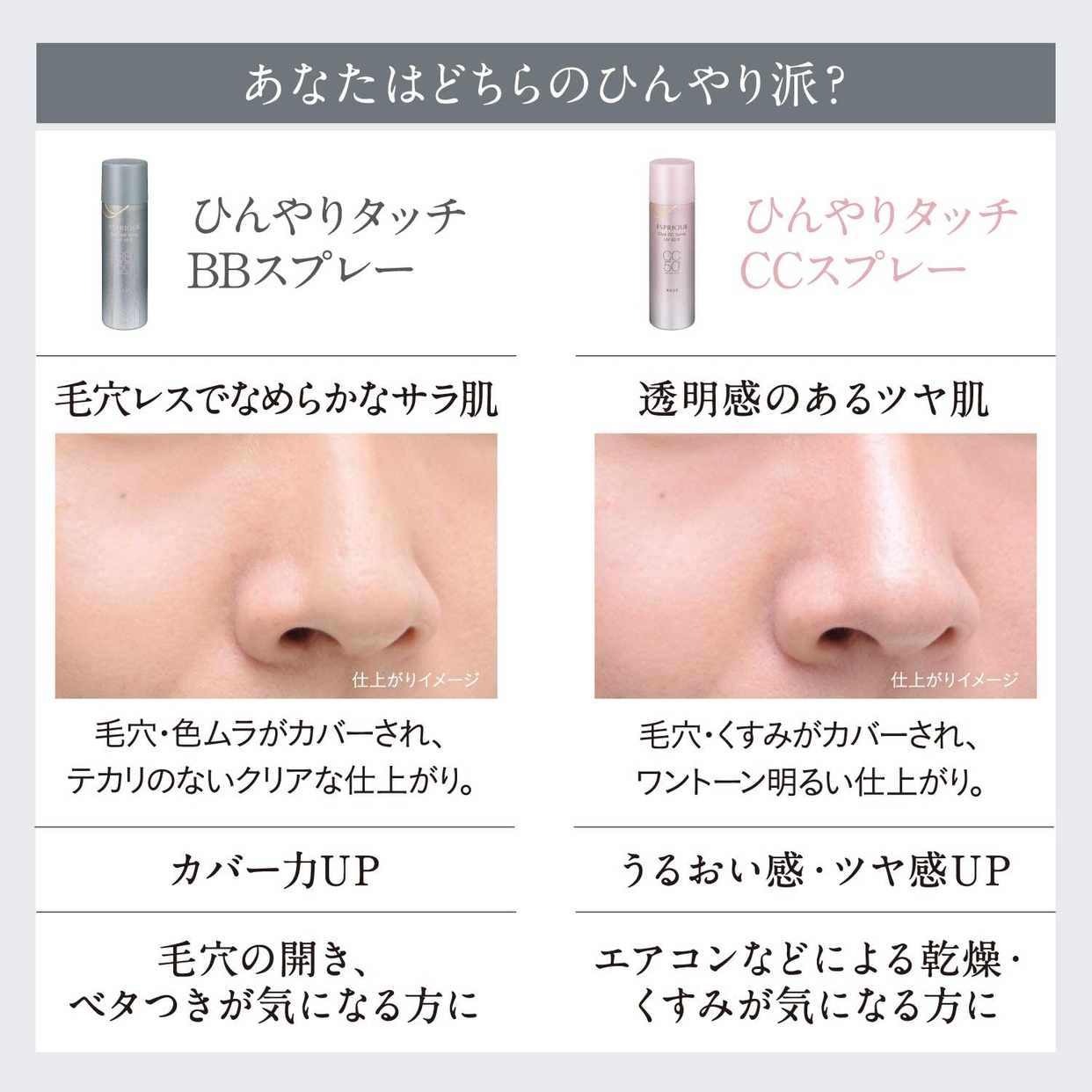 ESPRIQUE(エスプリーク) 冷感タッチ BBスプレー UV 50 Wの悪い口コミ