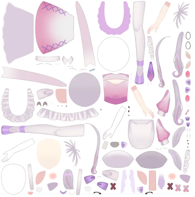 パーツ分けPSD】メンヘラナースちゃん【限定1点】 - 八千代Live2D制作