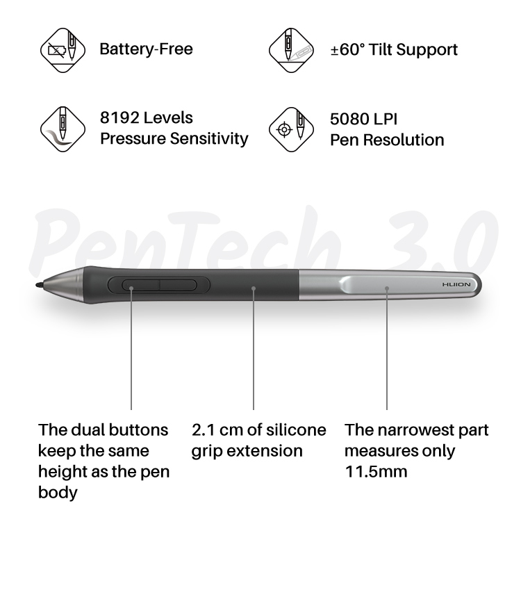 Huion Inspiroy 2 L H1061P Large Digital Drawing Tablet for Digital