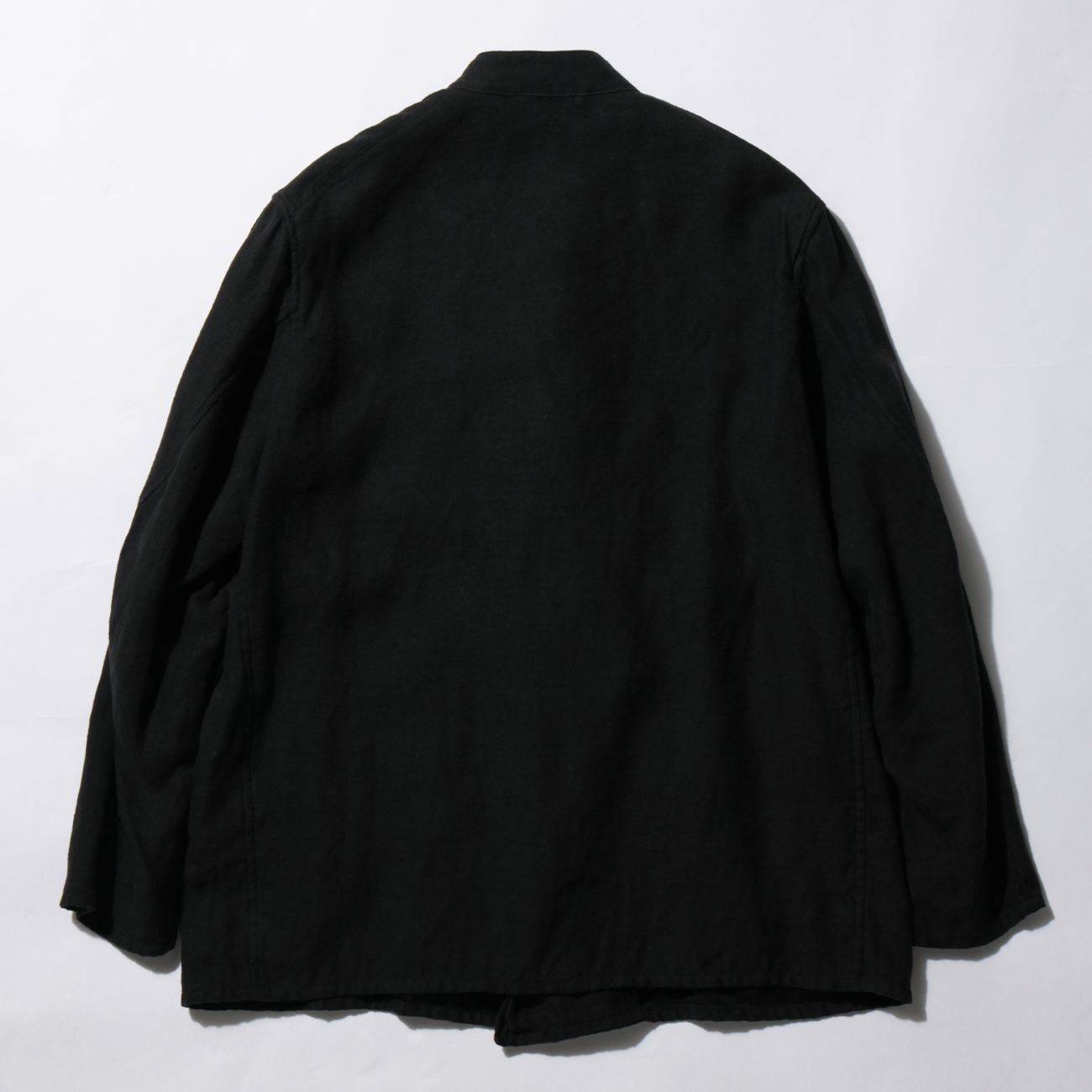 COMOLI / コモリ | リネン起毛スタンドカラージャケット - Black