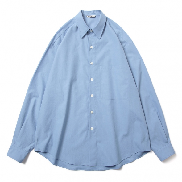 AURALEE / オーラリー | WASHED FINX TWILL BIG SHIRT (メンズ) - Blue