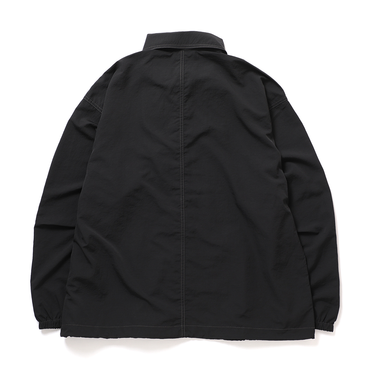and wander / アンドワンダー | crinkled nylon shirts jacket - Black