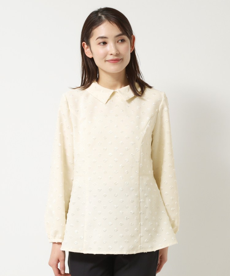 ◇ドットフロッキー 8分袖ブラウス（シャツ・ブラウス） | one