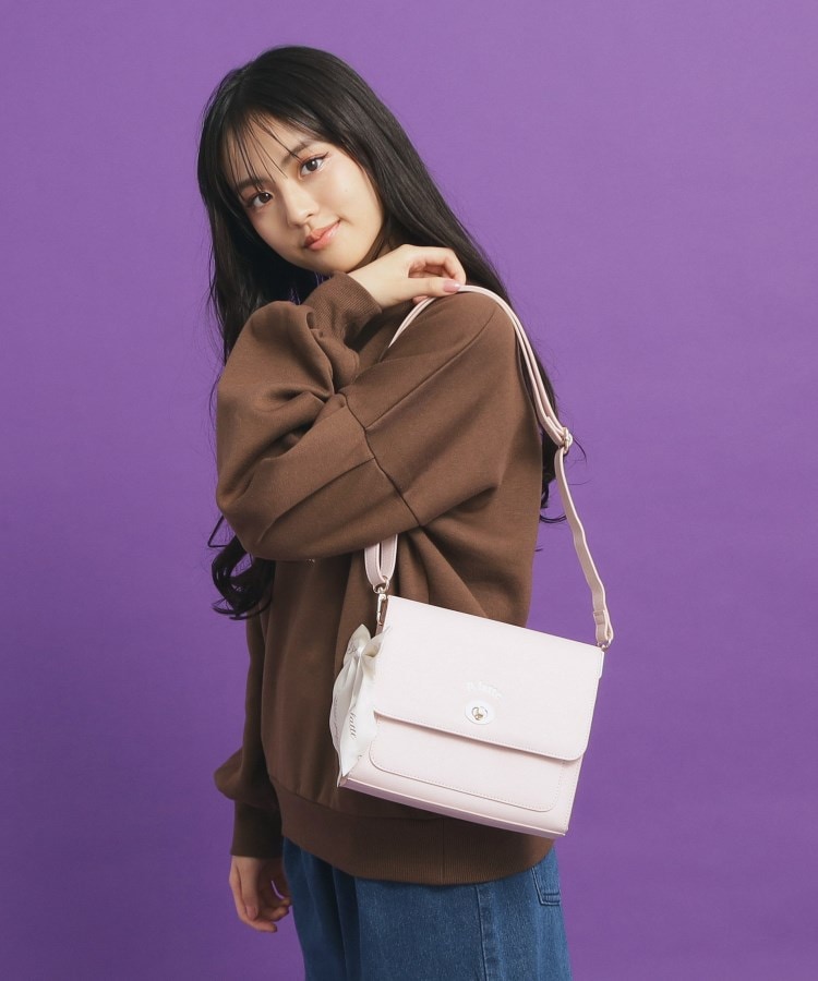 リボンチャーム付きPUショルダー（ショルダーバッグ） | PINK-latte