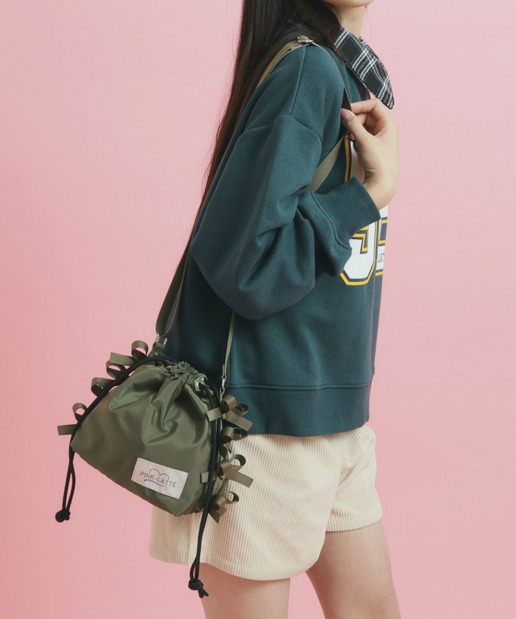 カジュアルリボン巾着ショルダー（ショルダーバッグ） | PINK-latte