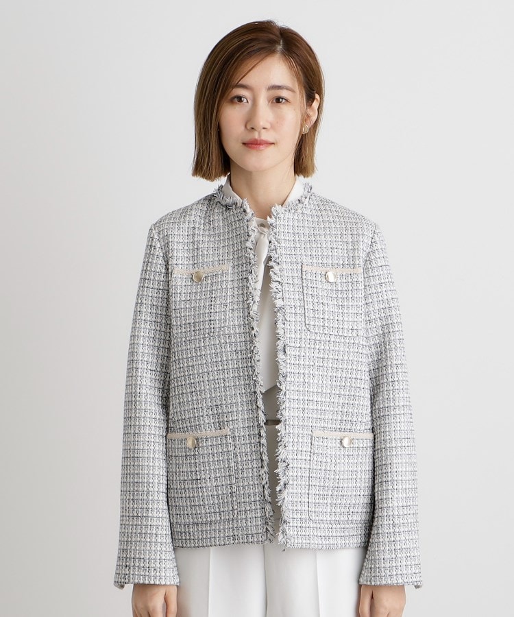 フリンジツイードジャケット（ノーカラージャケット） | grove