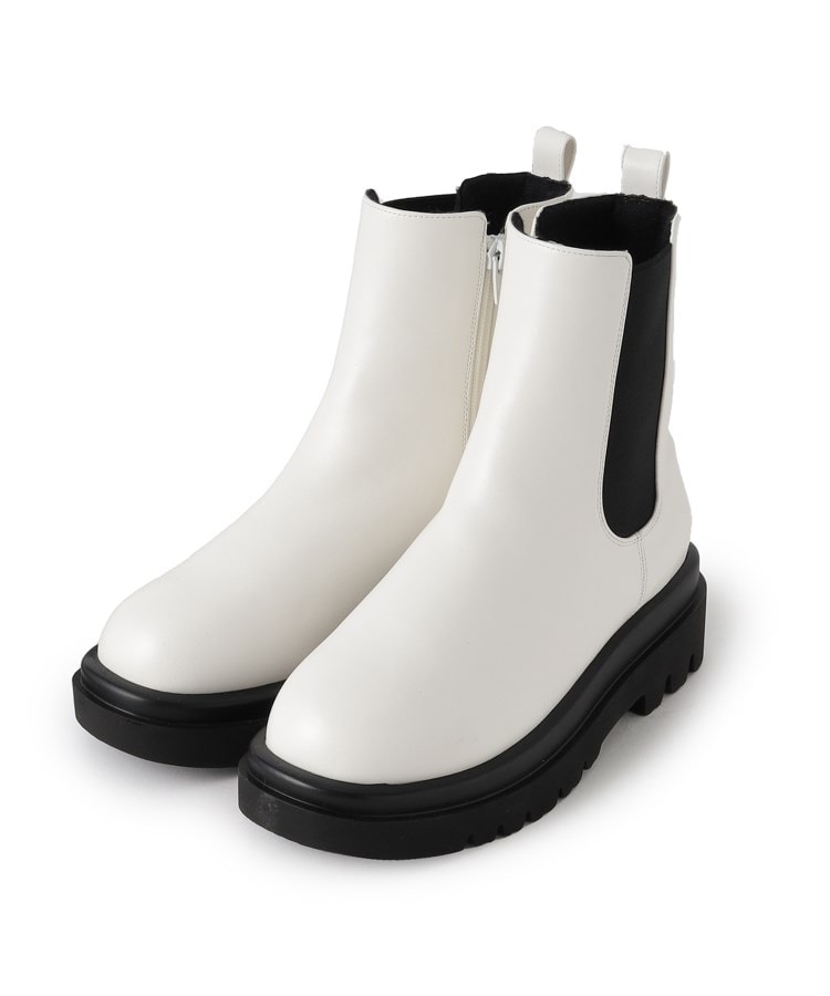 トラックソールサイドゴアショートブーツ【ESPERANZA_blanca】（ブーツ