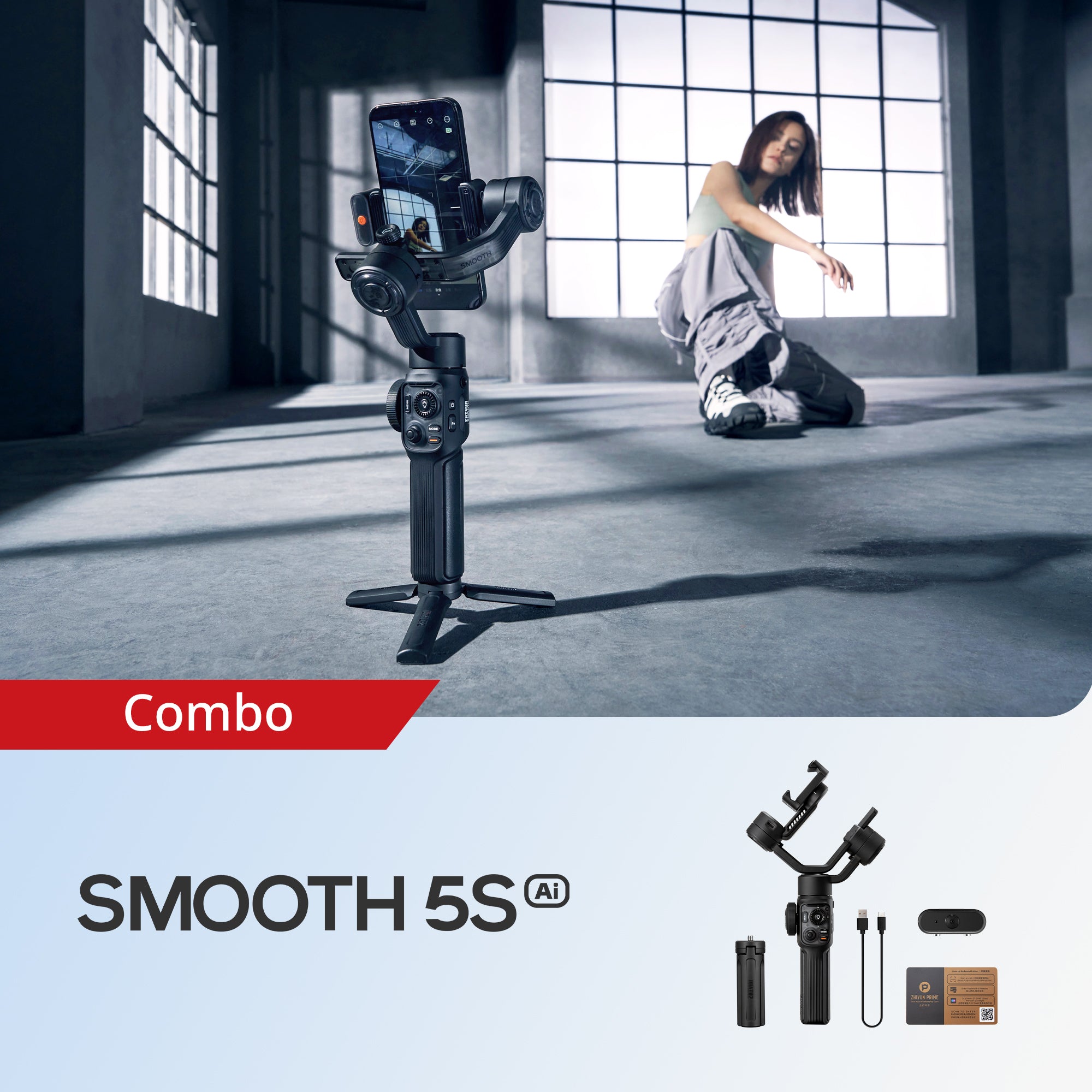 ZHIYUN Smooth 5S AI Gimbal - Advanced AI Tracker, Intelligent