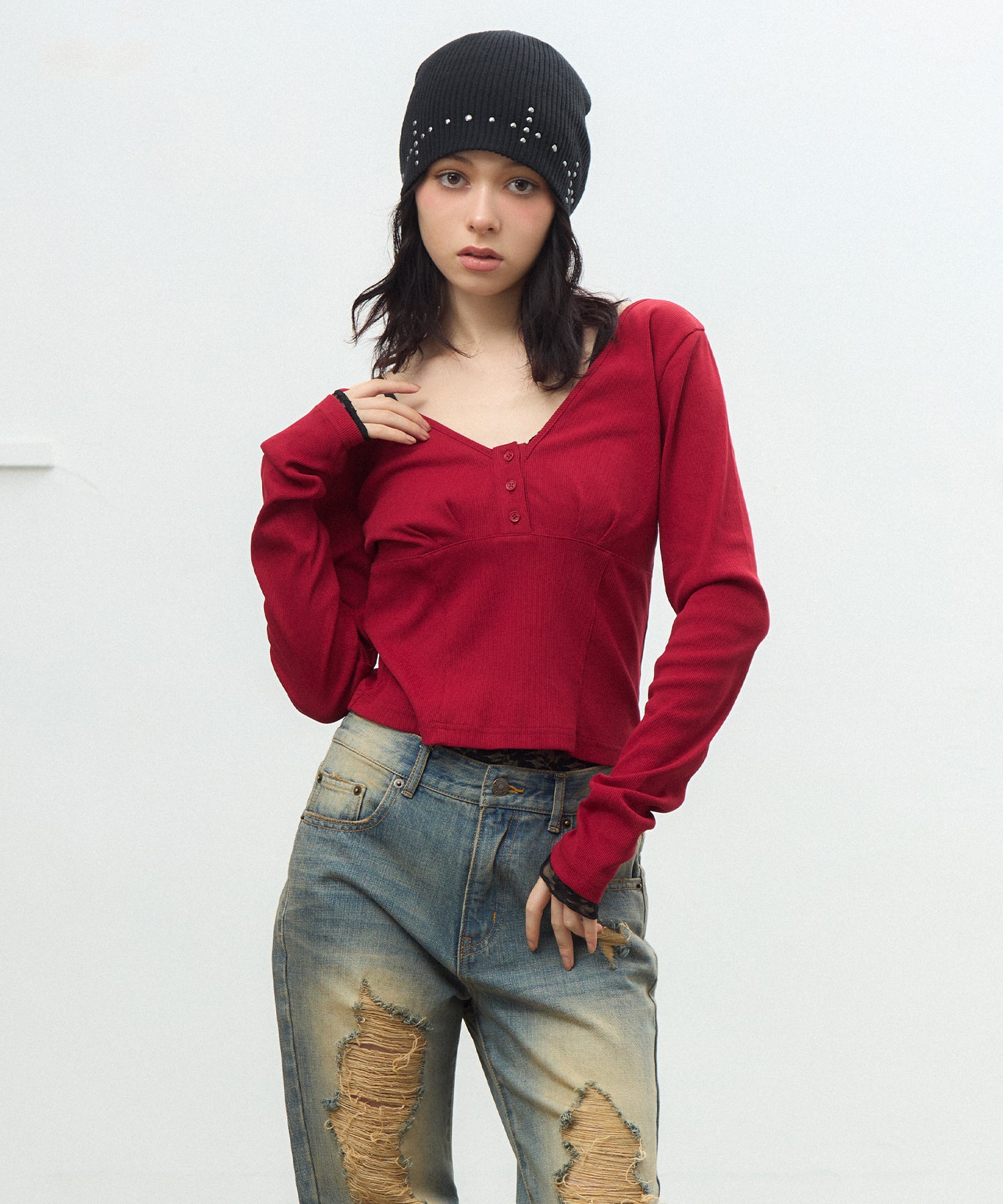 リブトップスレースキャミレイヤードセット｜ACLENT（アクレント）