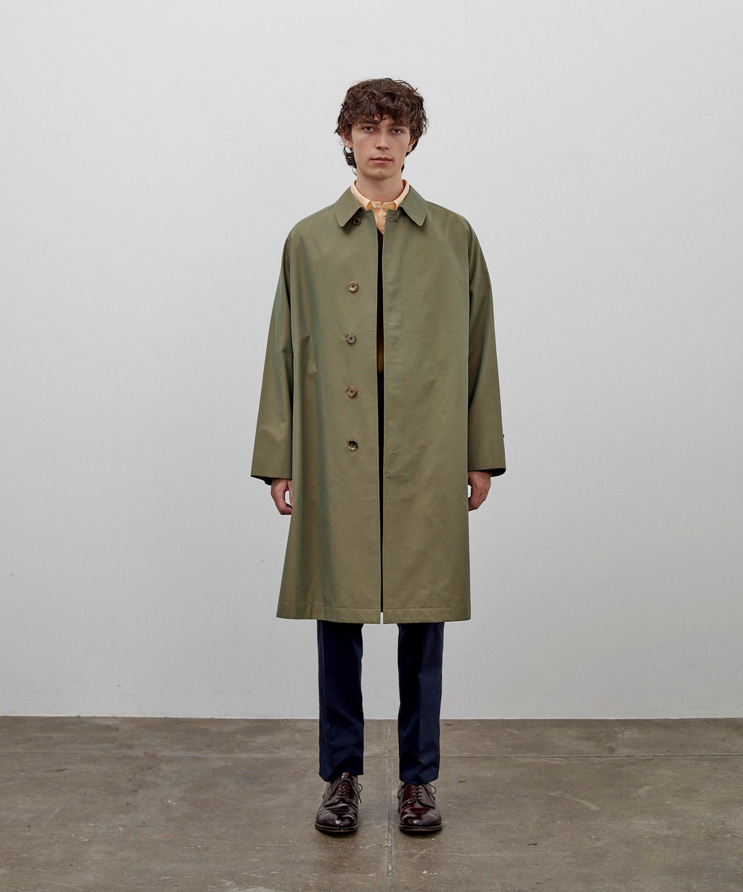 SINGLE RAGLAN COAT 1 / GABARDINE OLIVE – ANATOMICA OFFICIAL ONLINE