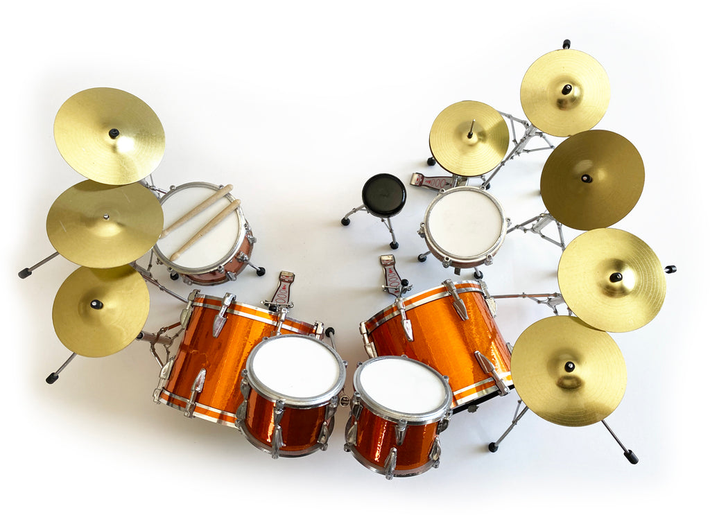 Signature Miniature Drum Kit In Magnetic Orange – AXE HEAVEN