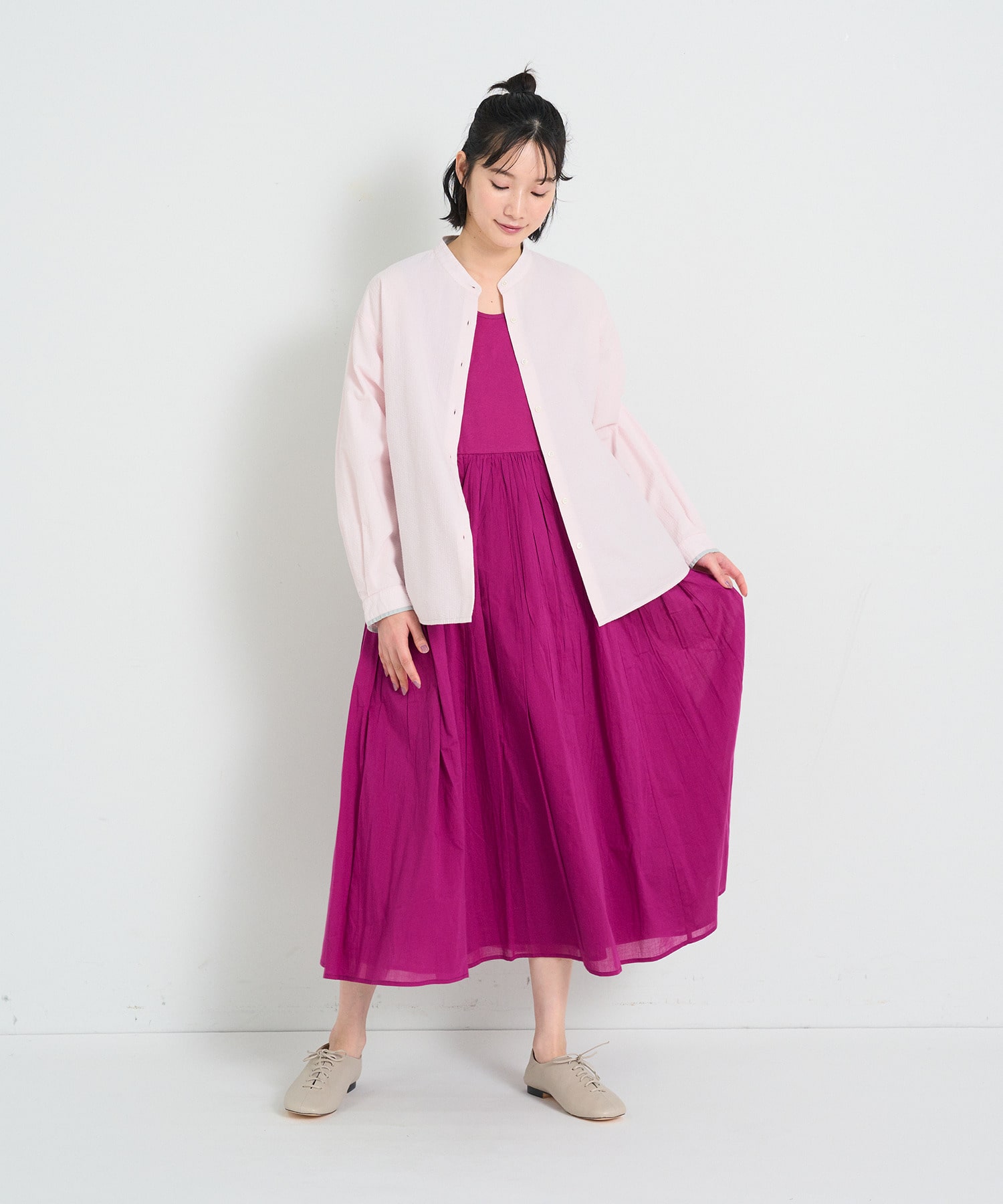 ◇2重布帛ノースリーブワンピース｜BIGI online store - ビギ