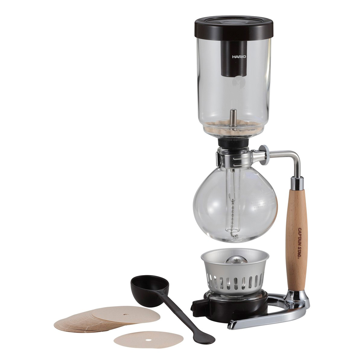 HARIO×キャプテンスタッグ 珈琲サイフォン （木柄） -キャプテン