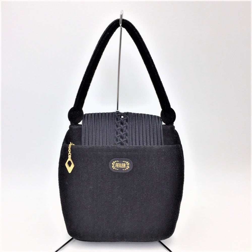 FEILER FEILER ハンドバッグ ブラック 黒 無地 ブラックフォーマル