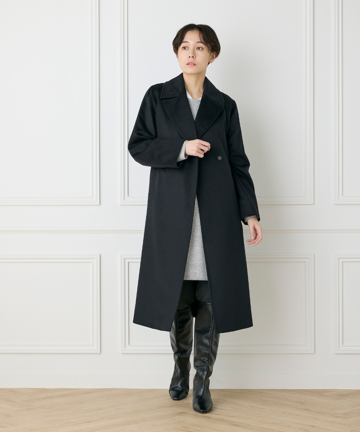 WEB限定》カシミヤ100%ラップコート｜INED（イネド）｜フランドル