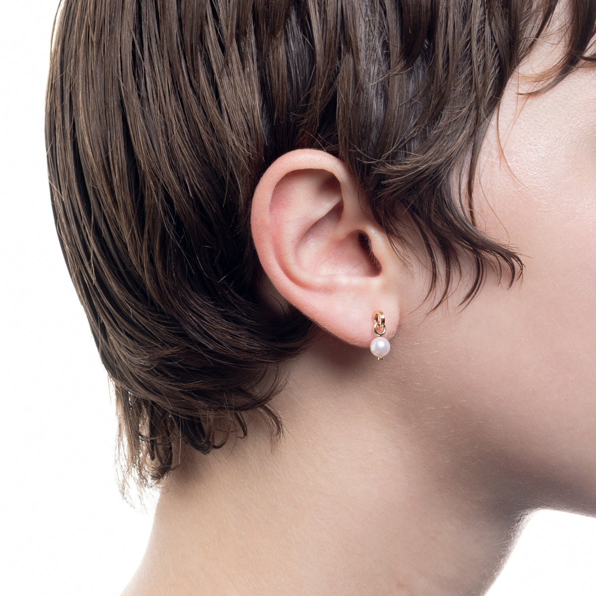 K18 MANHATTAN オクタゴン ダイヤモンド フープ ピアス