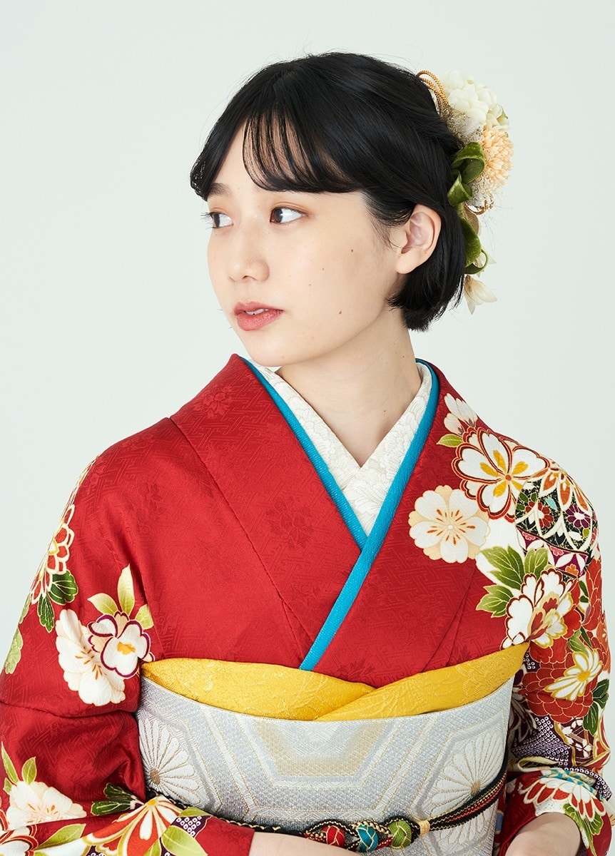 袋帯 亀甲重ねに菊 白銀（お取り寄せ品） | 振袖 | やまとオンラインストア