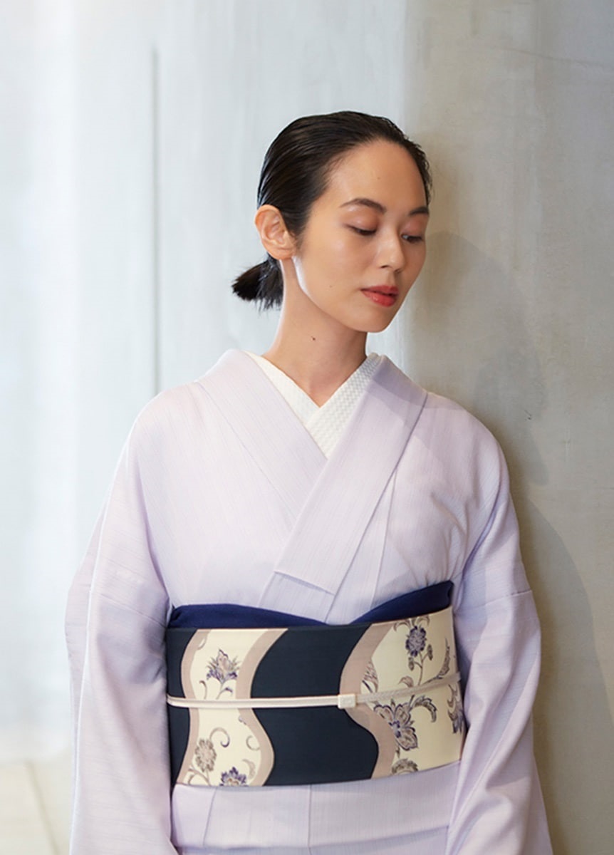 九寸名古屋帯 摺り友禅 更紗 濃紺（お取り寄せ品） | 帯 | やまと