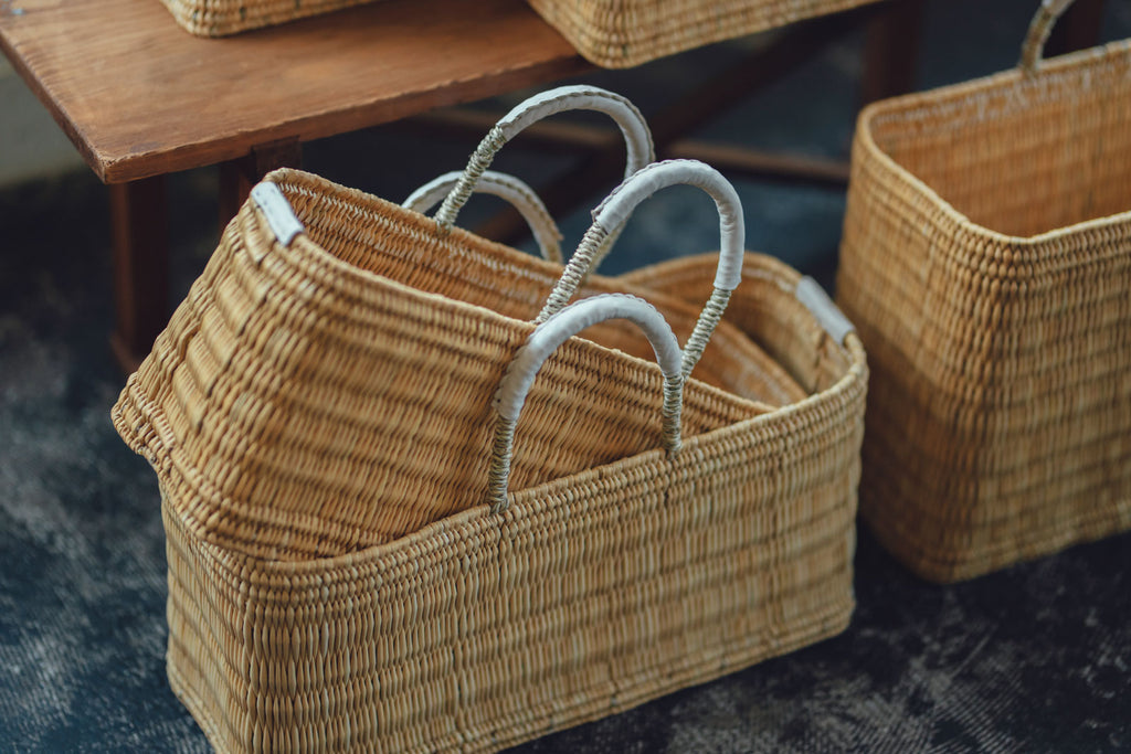 warang wayan ストローかごバッグ 浅型 ホワイト ｜くらすこと公式