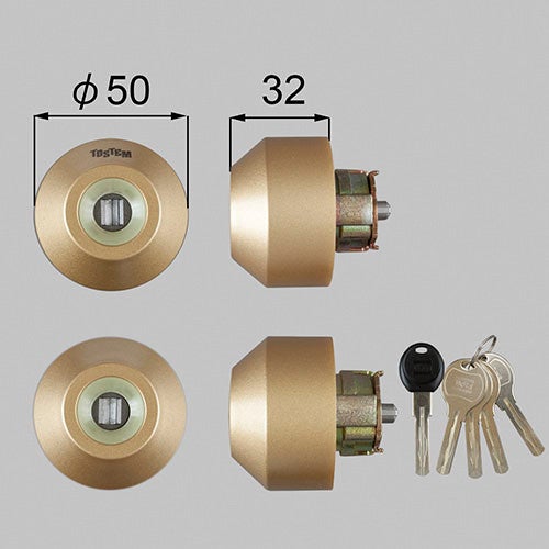 LIXIL・トステム ドア錠セット（ユーシン WXシリンダー） 玄関ドア