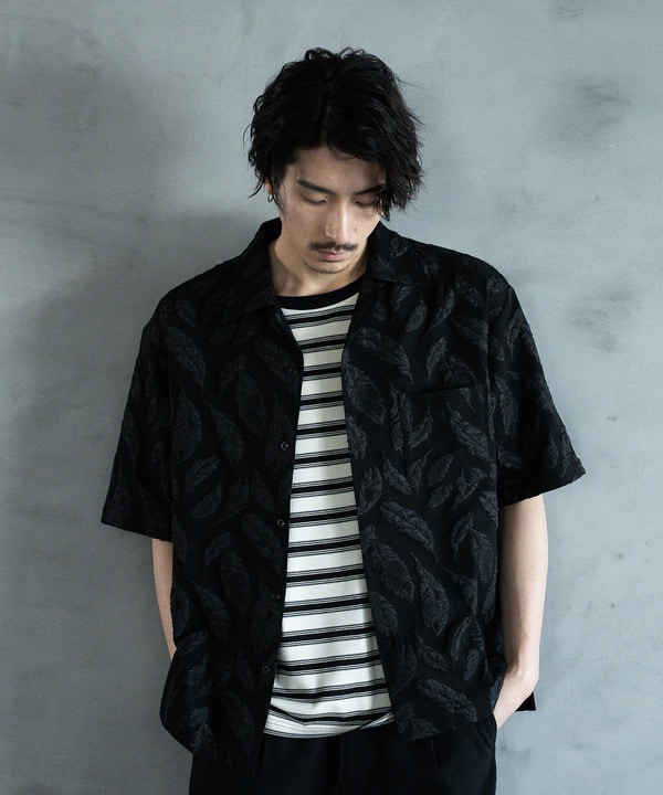 フェザージャガードジャージオープンカラーシャツ｜メンズファッション