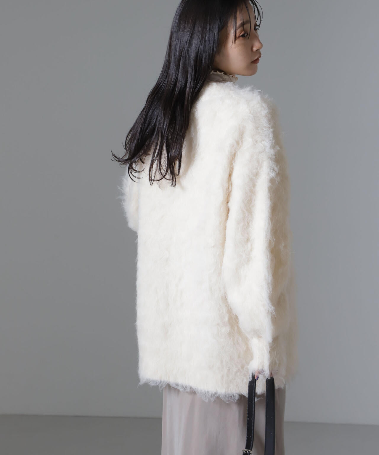 ロング シャギー ニット カーディガン