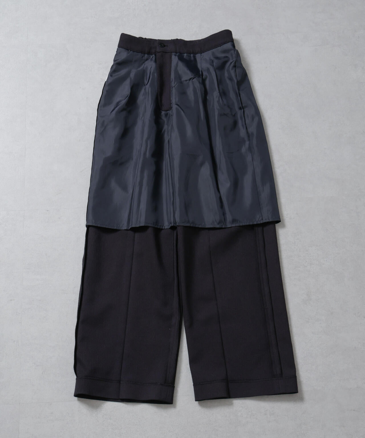 ツイード セミ ワイド タック パンツ ( セットアップ 可)