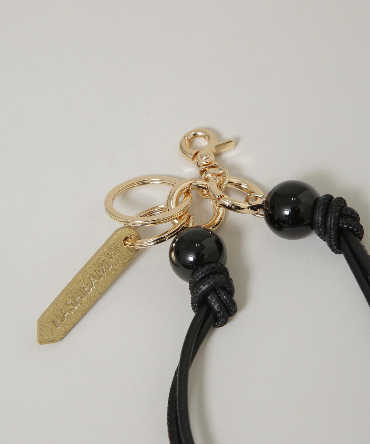 HASHIBAMI / 大玉天然石 × レザー スマホハンドストラップ