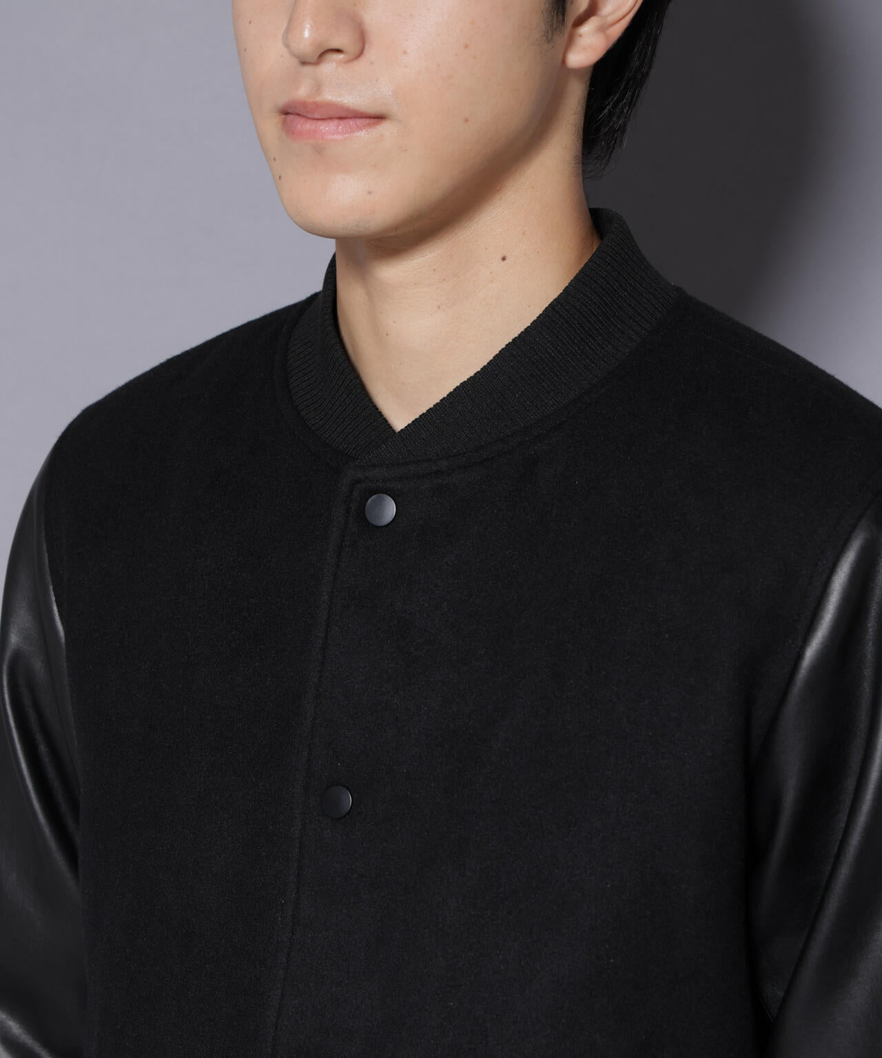 フェイクレザースタジャン