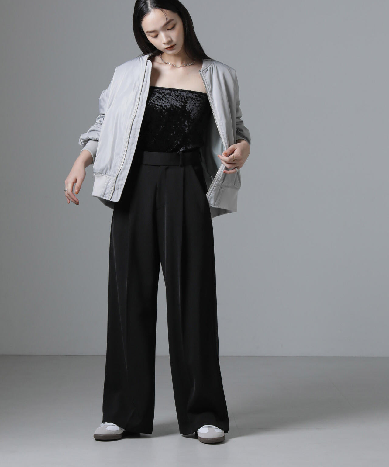 カップ付き ベロア キャミソール