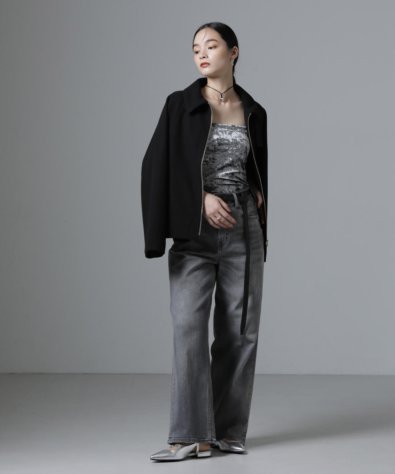 カップ付き ベロア キャミソール