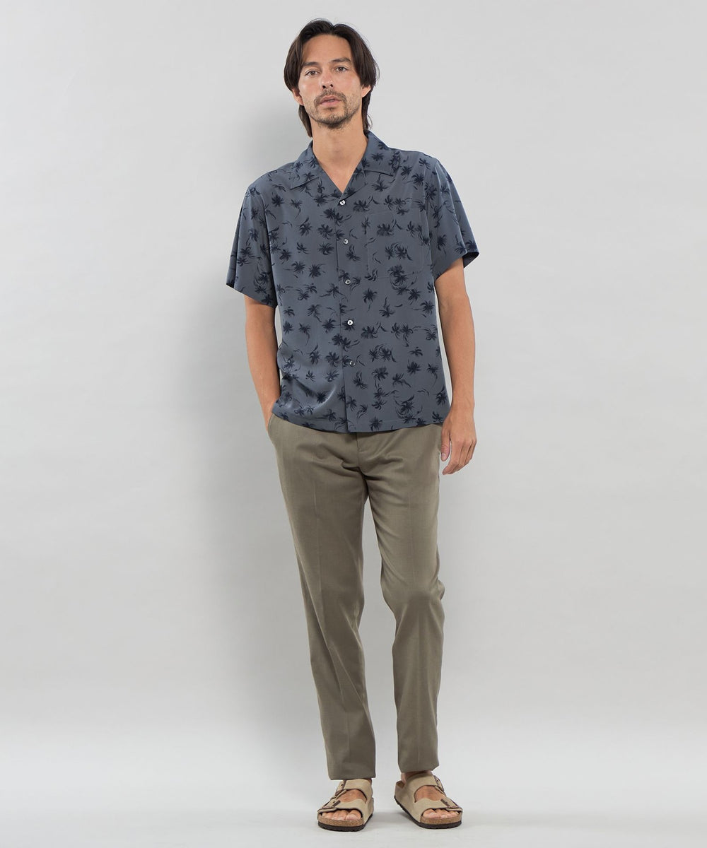 LEON掲載】プラムツリープリント半袖オープンカラーシャツ(トップス