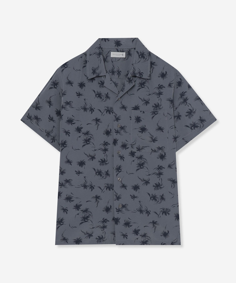 LEON掲載】プラムツリープリント半袖オープンカラーシャツ(トップス