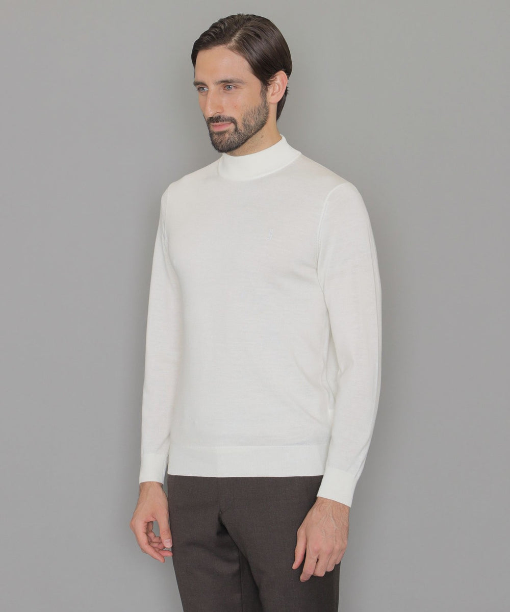 LEON掲載】14ゲージウォッシャブルウールモックネックニット(トップス