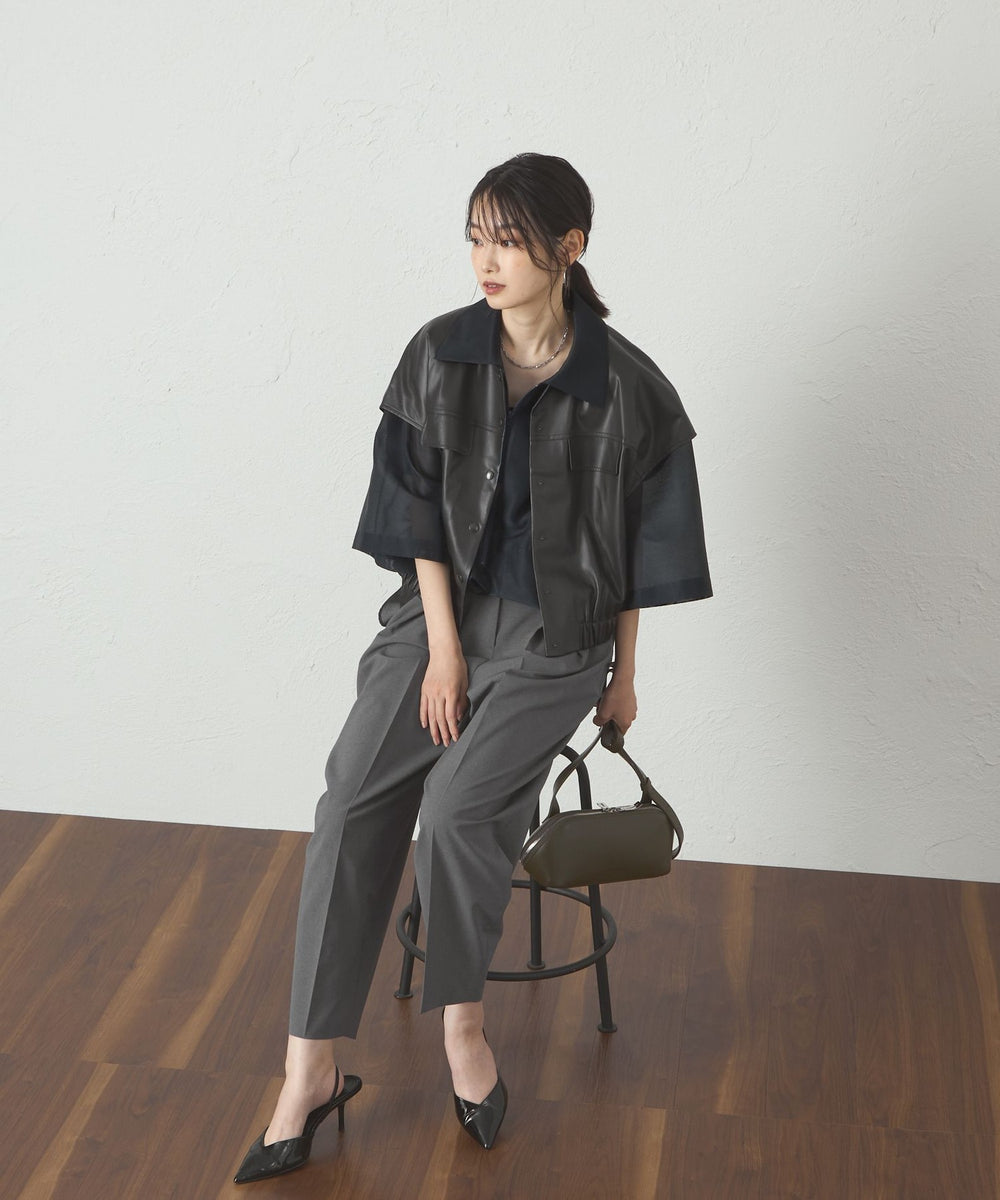 接触冷感】オーガンジージップアップトップス(トップス)｜CAST