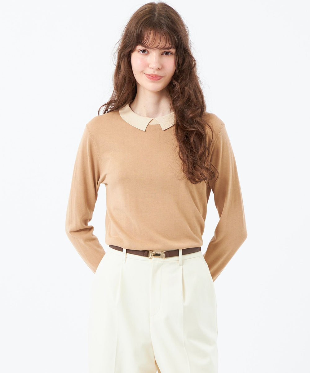 Bicolor Knit Polo（バイカラーニットポロ）】ロングスリーブ(トップス